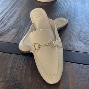 A New Day Cream Mules with Gold Accent